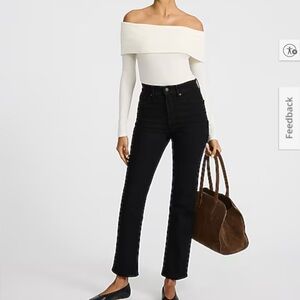 Express High Waisted Black 90s Slim Jeans in pitch black  // size Small Regular